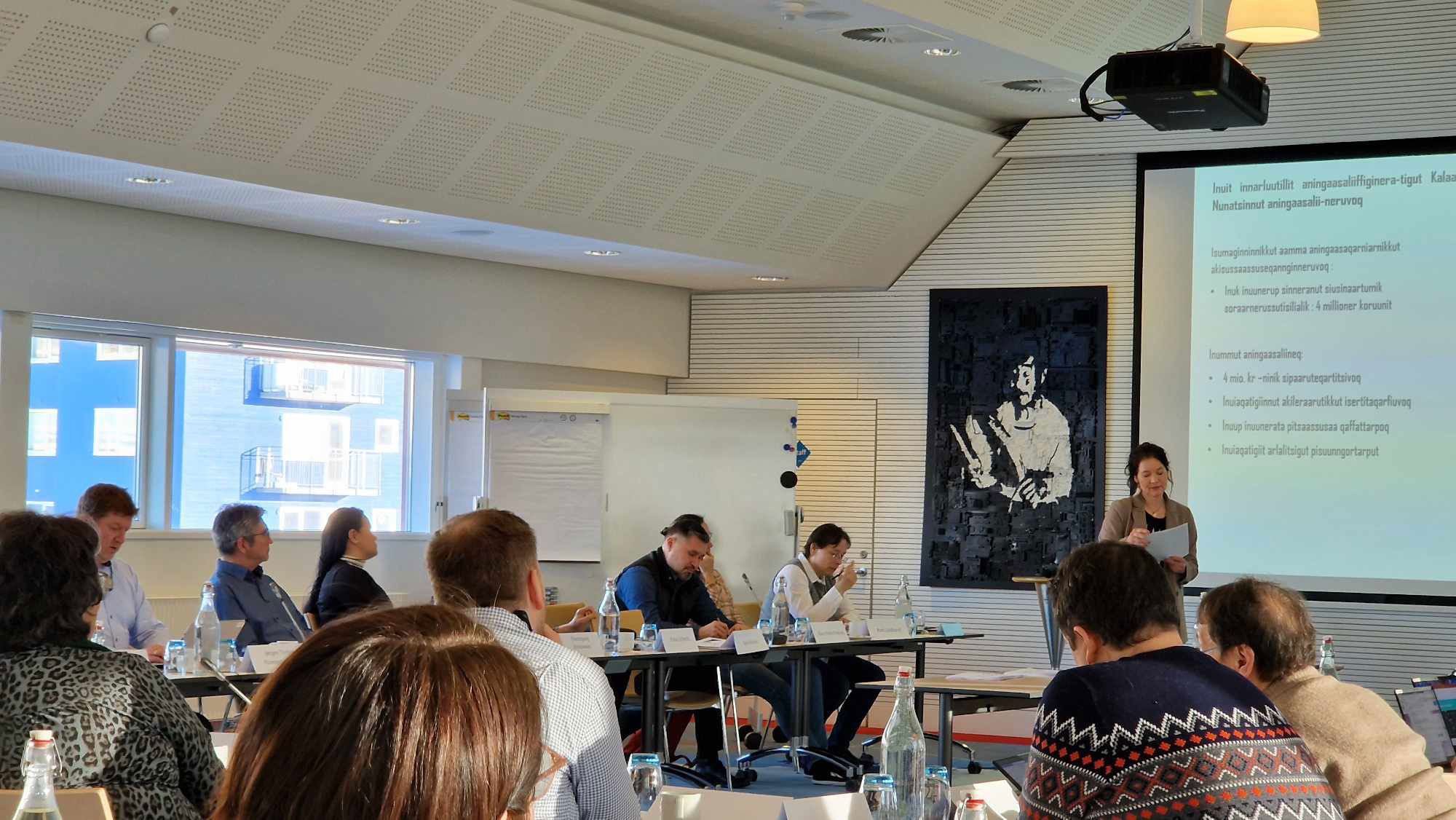 Handicaptalsperson Anja Hynne Nielsen der holder tale til PKG mødet i februar 2024.